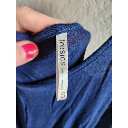 Tresics Womens Sz S Racerback Maxi Dress Blue Pink Chevron