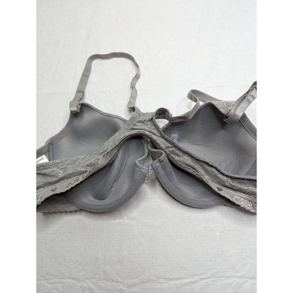 Vintage Y2K Joe Boxer Womens Sz 36B Front Clasp T Shirt Bra Gray Cotton