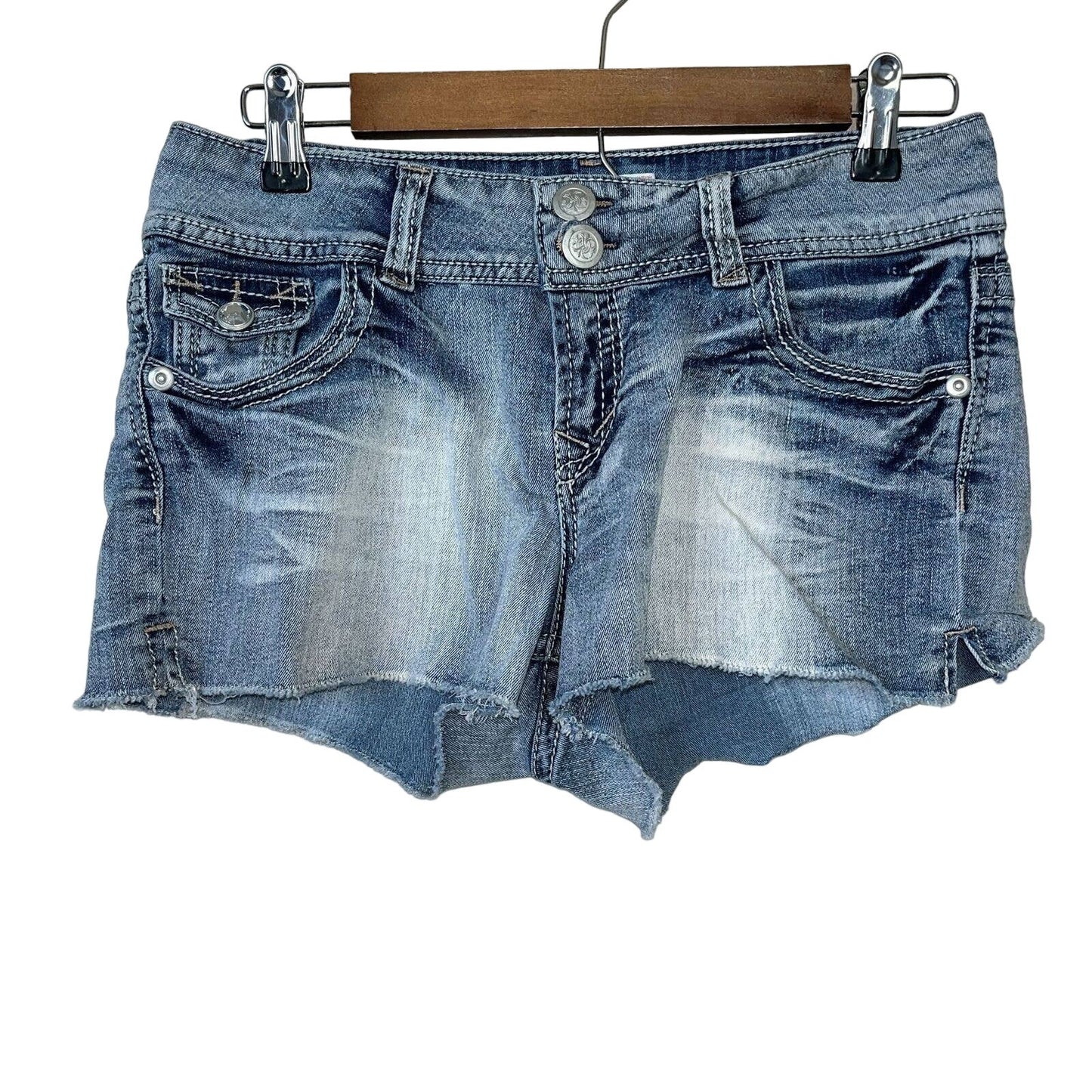 No Boundaries Juniors Sz 11 Cutoff Denim Shorts Lightly Distressed