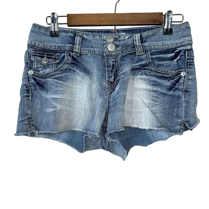 No Boundaries Juniors Sz 11 Cutoff Denim Shorts Lightly Distressed