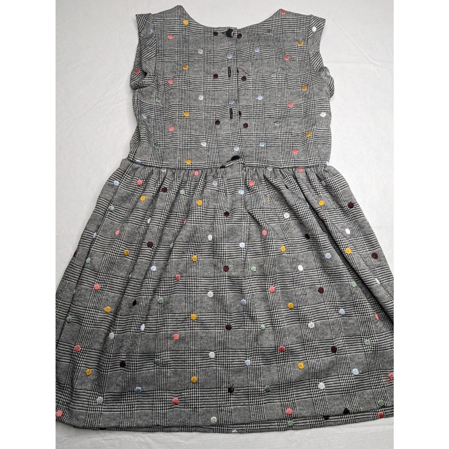 Pastourelle by Pippa & Julie Boutique Girls Sz S (6) Plaid Polka Dot Dress