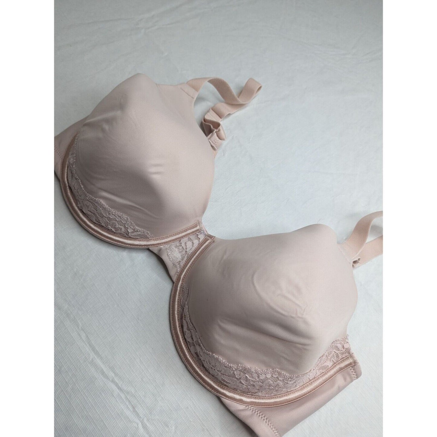 Vintage 1990s Vanity Fair Womens Sz 38DD Light Pink Beige T Shirt Bra