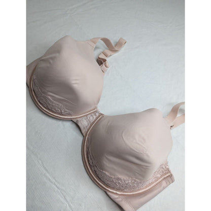 Vintage 1990s Vanity Fair Womens Sz 38DD Light Pink Beige T Shirt Bra