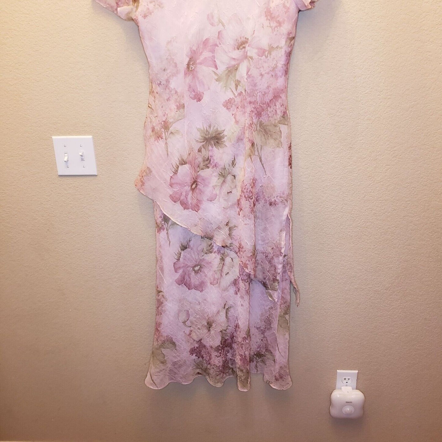 Vintage Miss Dorby Womens Sz 10 Maxi Dress 1990s Floral Light Pink