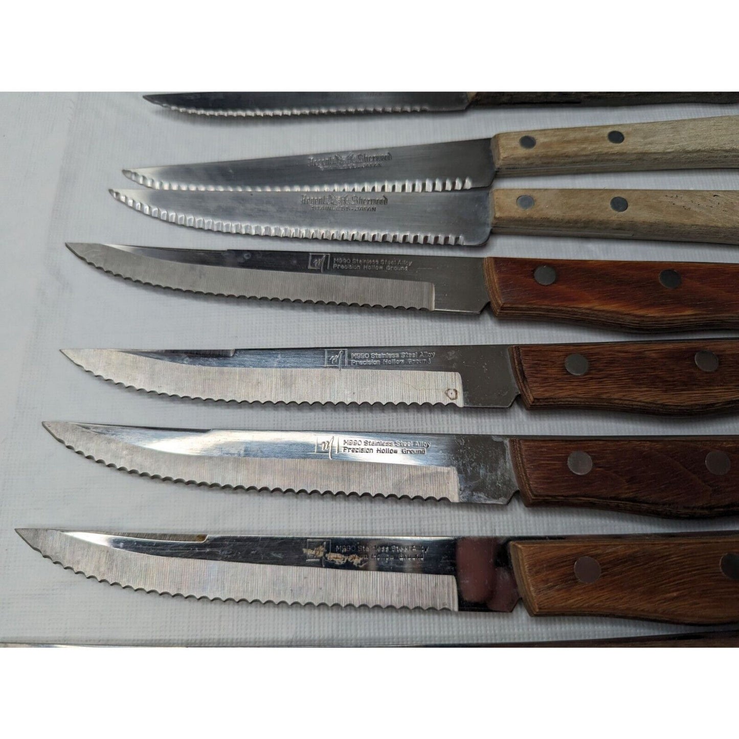Lot of 15 Vintage Kitchen Knives Royal Saber Hollow Ground Regent Sherwood