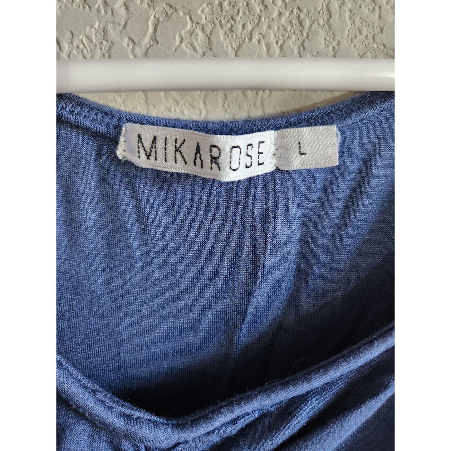 Mikarose Mika Rose Womens Sz L Midi Light Blue Draped Dress