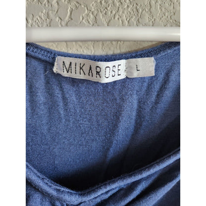 Mikarose Mika Rose Womens Sz L Midi Light Blue Draped Dress