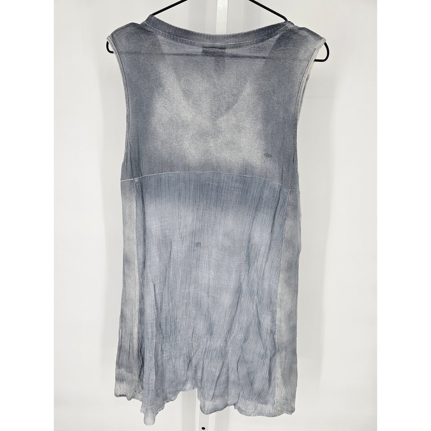 Dor Dor Couture Women M Sleeveless Knee Length Shirt Dress Light Blue Patchwork