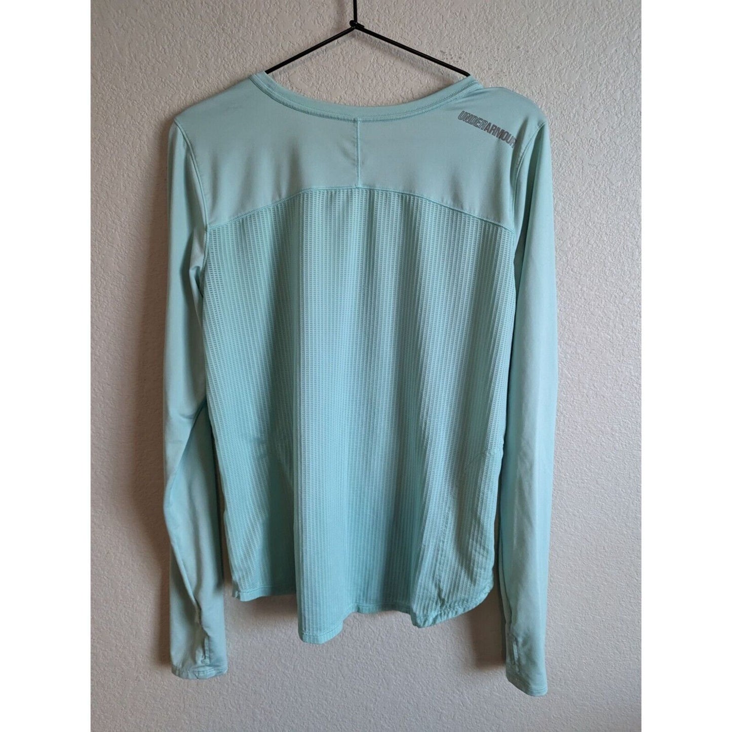 Under Armour Womens Sz L Long Sleeve Compression T Shirt Light Blue