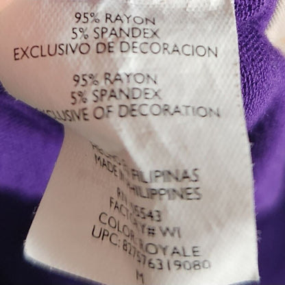 Daisy Fuentes Womens Sz M Purple and Black Short Sleeve Nightgown