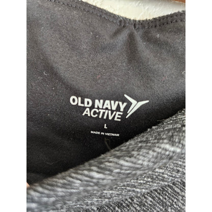 Old Navy Active Womens Sz L Athletic Leggings Gray Zipper Pockets Moto