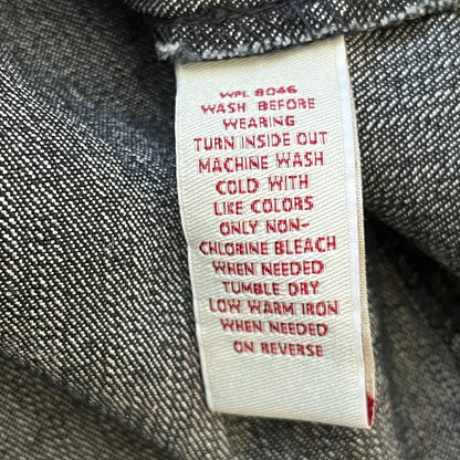 JM Collection Womens Sz 8P Zip Up Denim Blue Jean Jacket Sequin Front