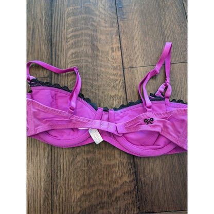 Victorias Secret Womens Sz 34C Black and Purple Unlined Sexy Bra