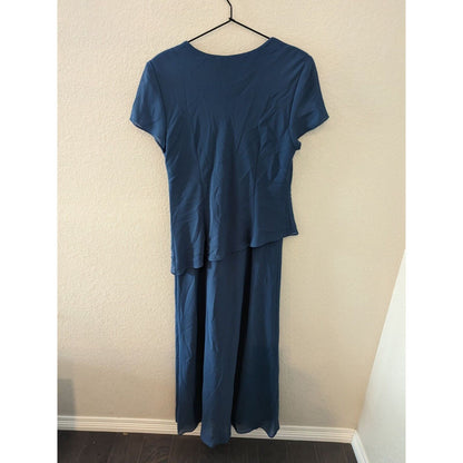 Vintage 1990s Positive Attitude Womens Sz 10 Maxi Dress Beaded Sequin Blue