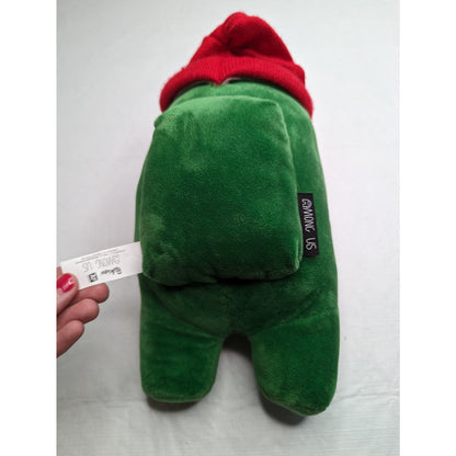 Among Us Stuffed Animal Plush Green w/ Red Beanie Hat