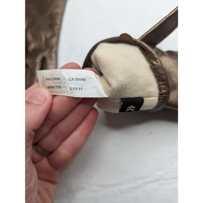 Vintage 1960s Womens Sz XS Leather Gloves Lined Bronze Brown Formal