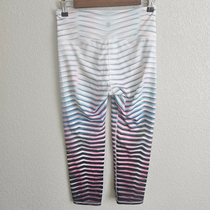 Athleta Womens Sz S High Rise Prism Chaturanga Capri Leggings Pastel Striped