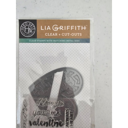 Lia Griffith Clear Rubber Stamp and Die Set Valentines Day