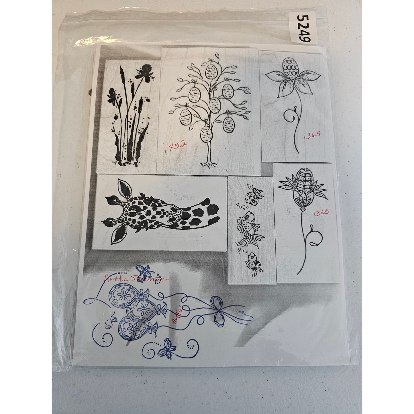 Lot of Unmounted Rubber Stamps Artful Stamper Animals Flowers Giraffe