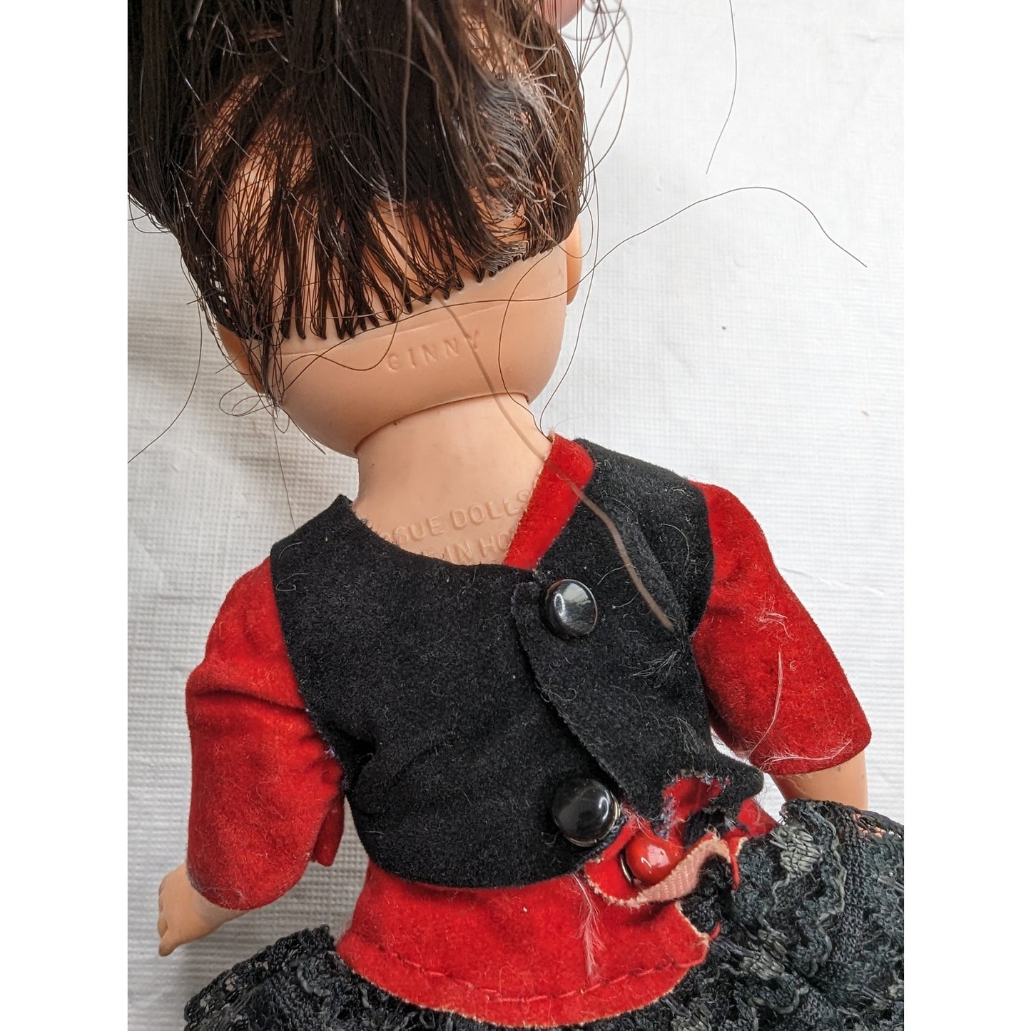 Vintage 1972 Vogue Ginny Spain Fairway Lands Doll Red Black Dress
