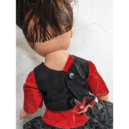 Vintage 1972 Vogue Ginny Spain Fairway Lands Doll Red Black Dress