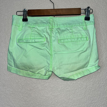 Arizona Jean Co Womens Sz 0 Bright Green Cotton Blend Shorts