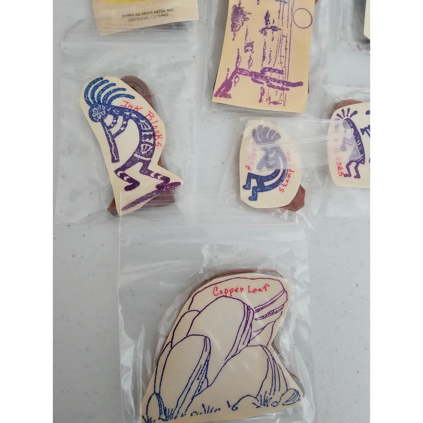 Lot of 7 Vintage Rubber Stamps Southwestern Kokopelli Cactus Scenery