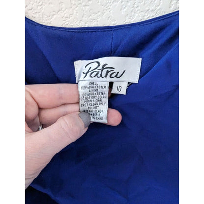 Patra Womens Sz 10 Long Sleeve Mother of the Bride Dress Blue Beaded Midi