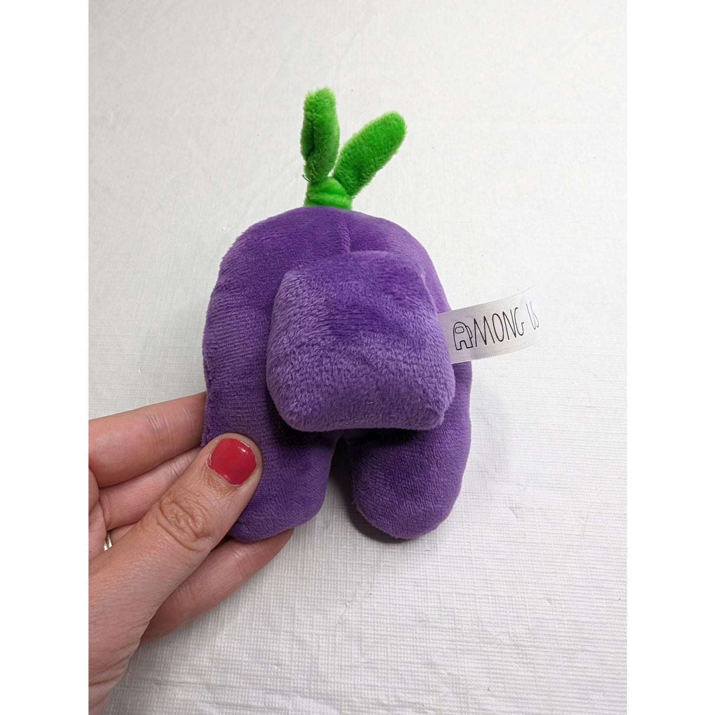 Among Us Mini Stuffed Animal Plush Purple w/ Green Sprout on Head