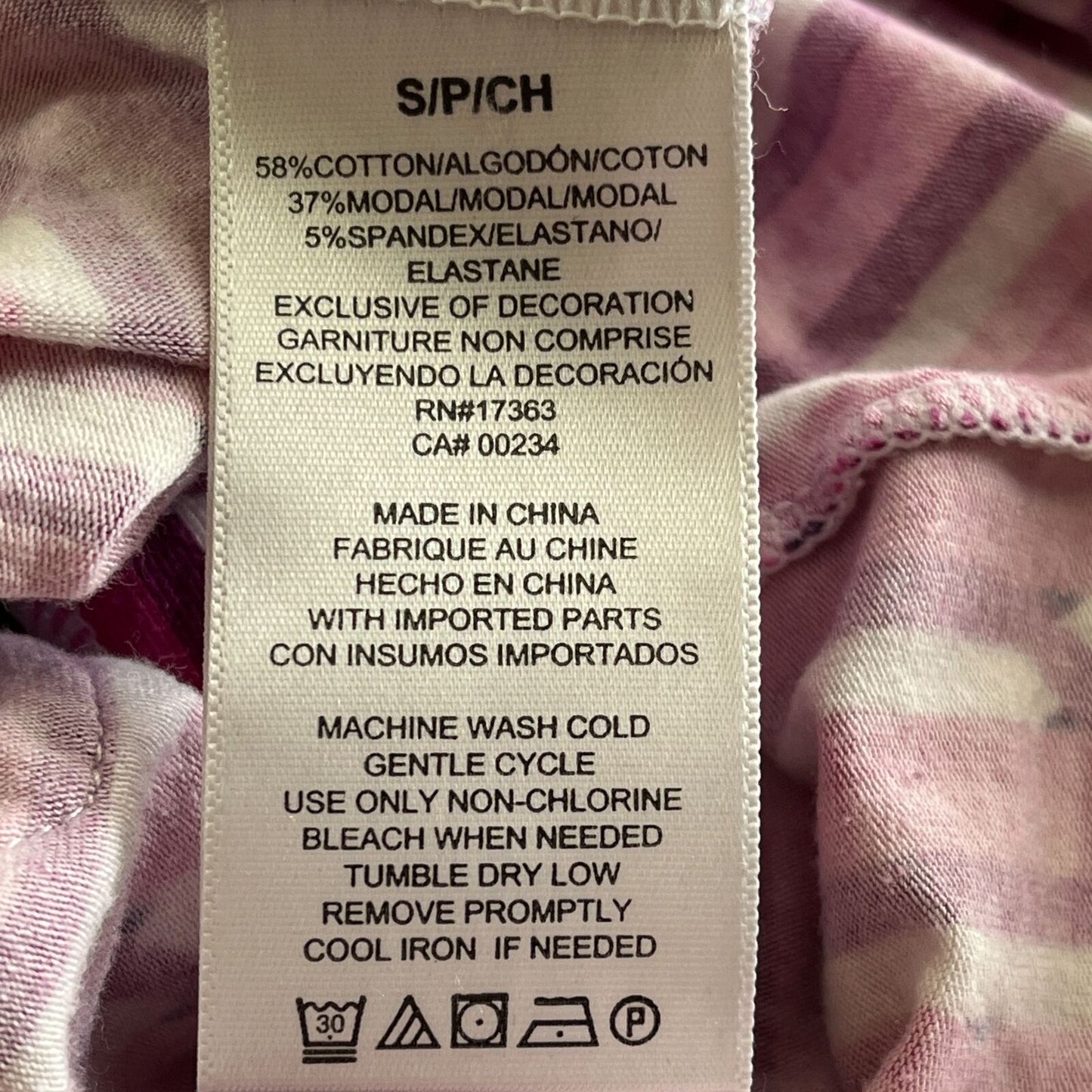 DKNY Womens Sz S Button Down Short Sleeve Sleep Shirt Pink Striped