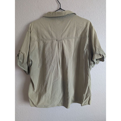 Vintage White Stag Sz XL Short Sleeve Button Down Shirt Olive Tab Sleeve