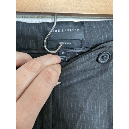 Vintage Y2K The Limited Womens Sz 12 Drew Fit Dress Pants Black Pinstripe