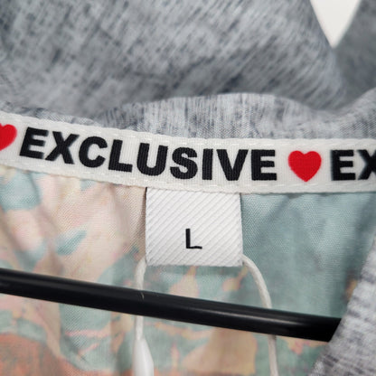 Heart Exclusive Womens Sz L Knee Length Cowl Neck Dress Colorful Hills Print