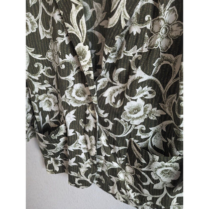 Vintage Cristin Stevens Womens Sz M Single Button Blazer Green Floral