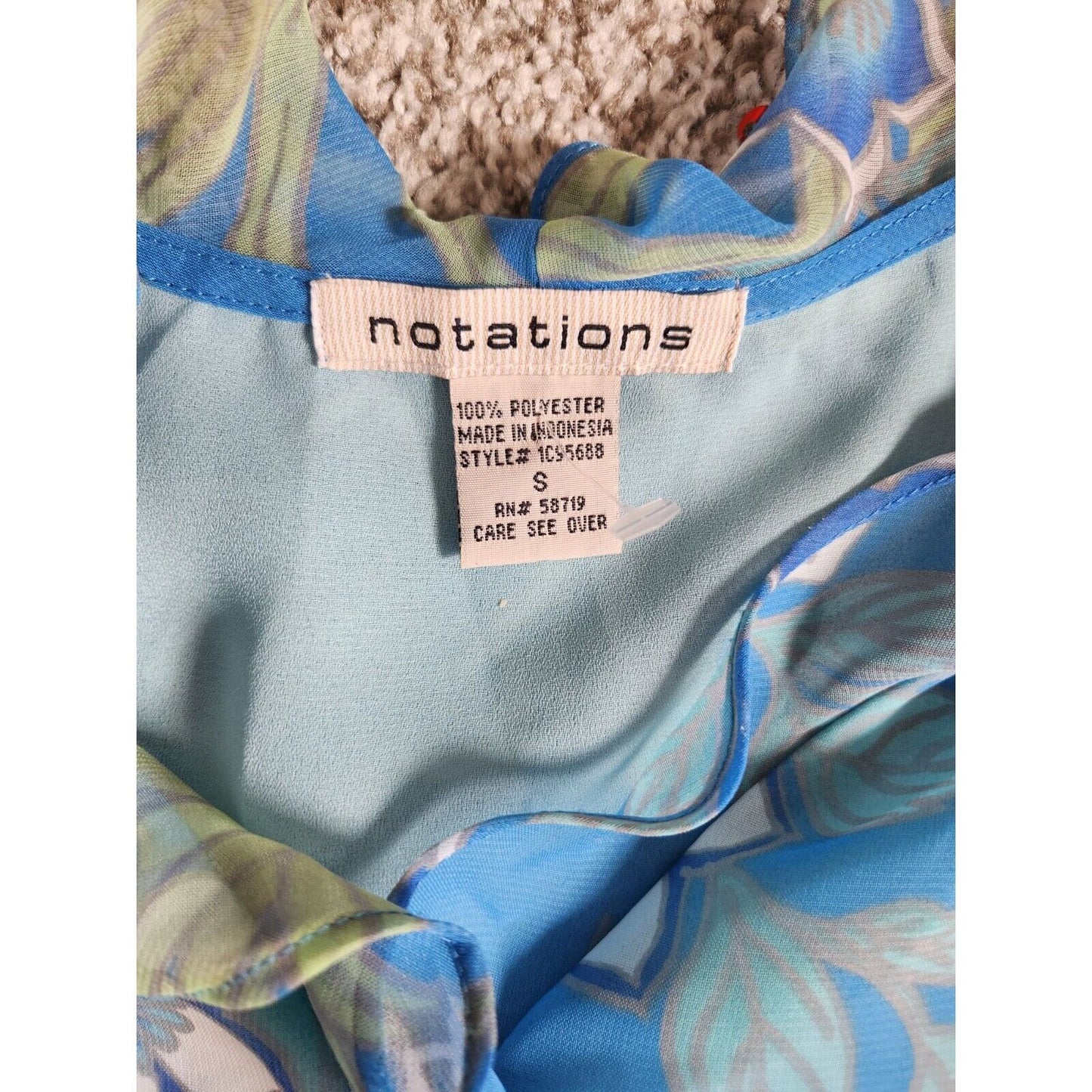 Notations Womens Sz S Skirt and Blouse Set Vintage 1990s Blue Floral