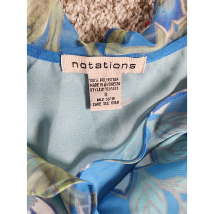 Notations Womens Sz S Skirt and Blouse Set Vintage 1990s Blue Floral