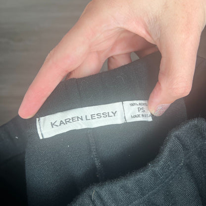 Karen Lessly Womens Petite PS Modest Maxi Skirt Black Acrylic Vintage