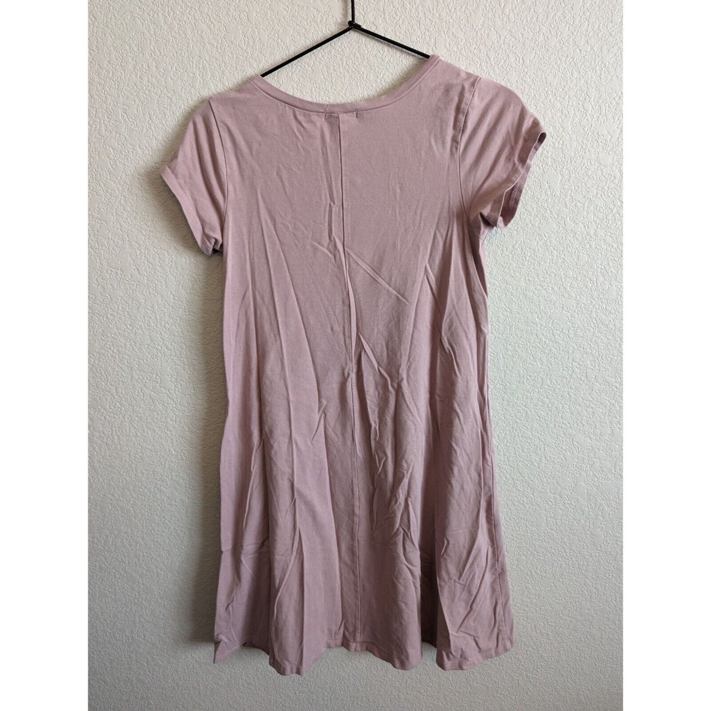 Heart & Hips Womens Sz S Short Sleeve Knee Length Shirt Dress Blush Pink