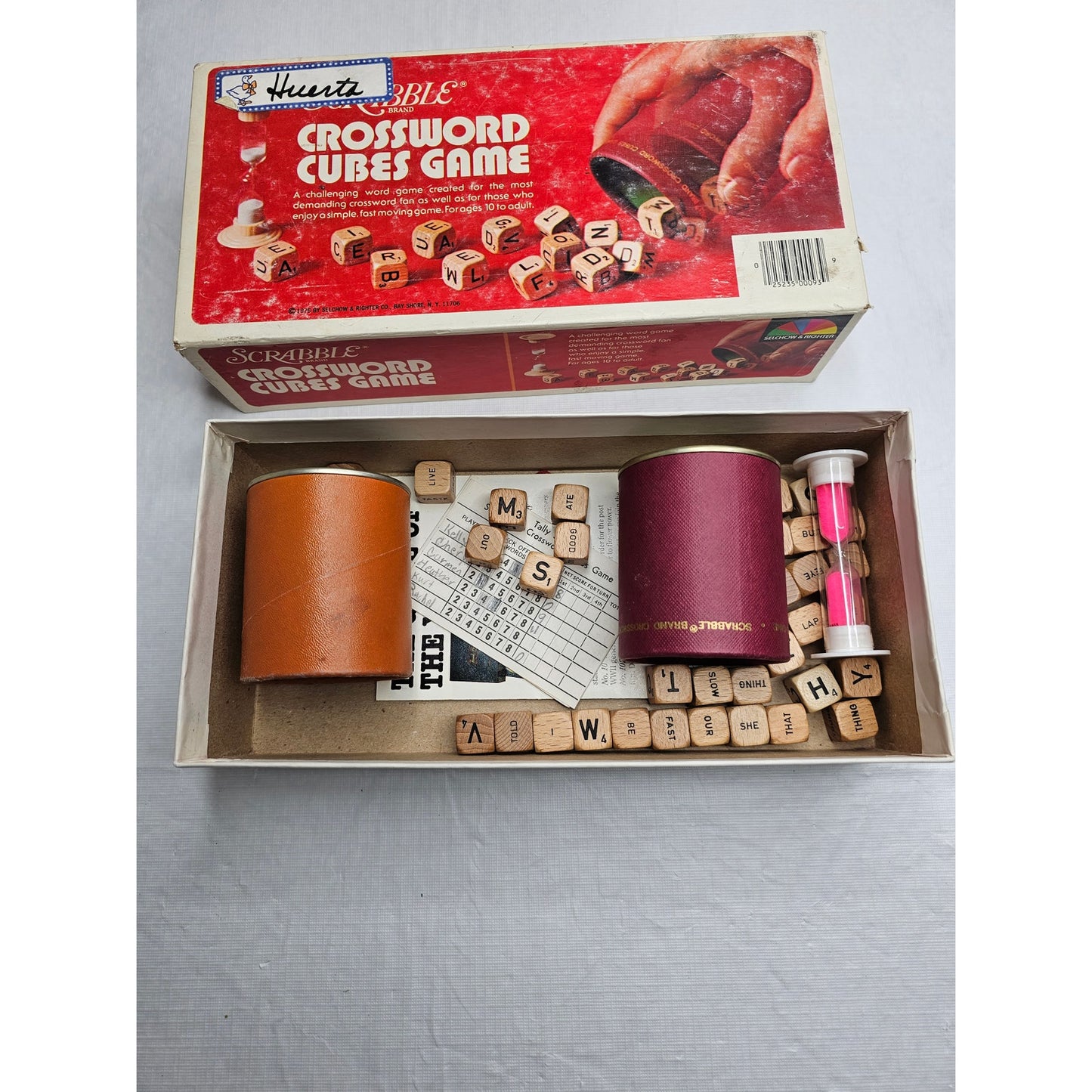 Vintage Scrabble Crossword Cubes Game 1976 Selchow & Righter - Complete