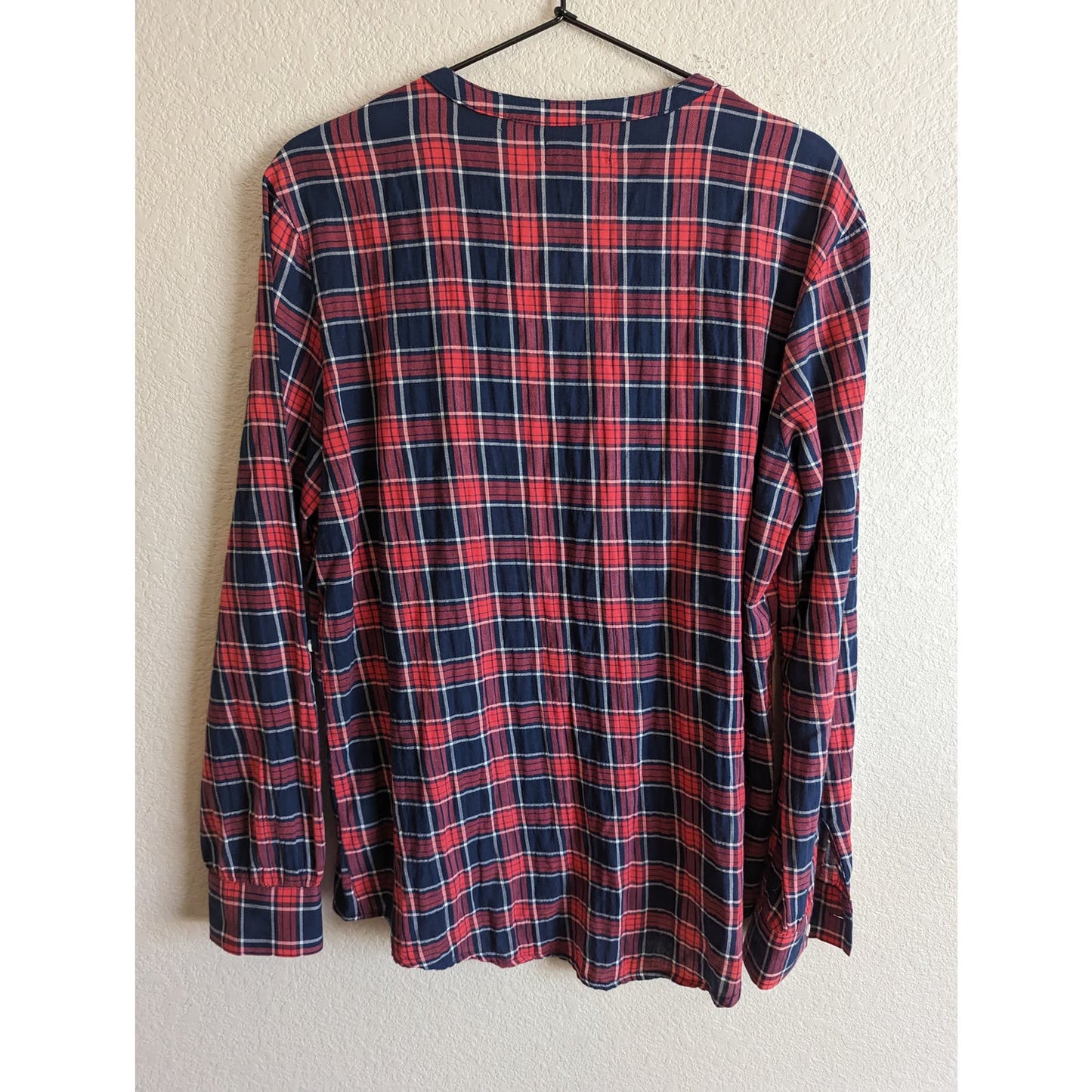 Gap Womens Sz M Long Sleeve Button Down Plaid Shirt Red Blue