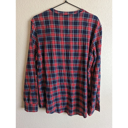 Gap Womens Sz M Long Sleeve Button Down Plaid Shirt Red Blue