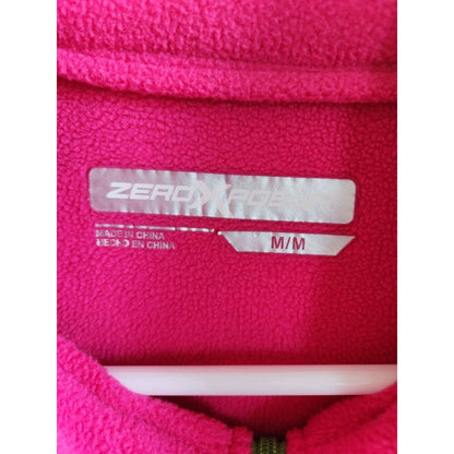 Zero Xposure Womens Sz M Fleece Pullover Jacket 1/4 Zip Bright Pink Athletic