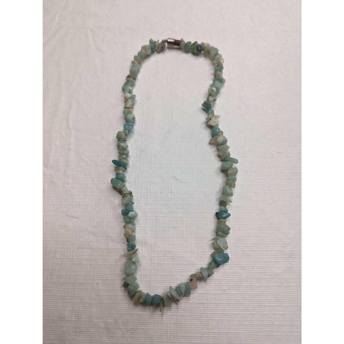 Vintage Larimar Single Strand Natural Stone Necklace Light Blue