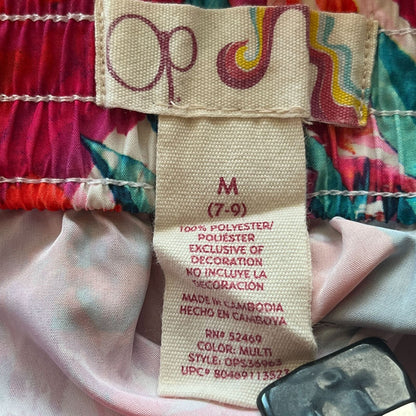 OP Juniors Sz M Bright Floral Athletic Shorts Elastic Waist