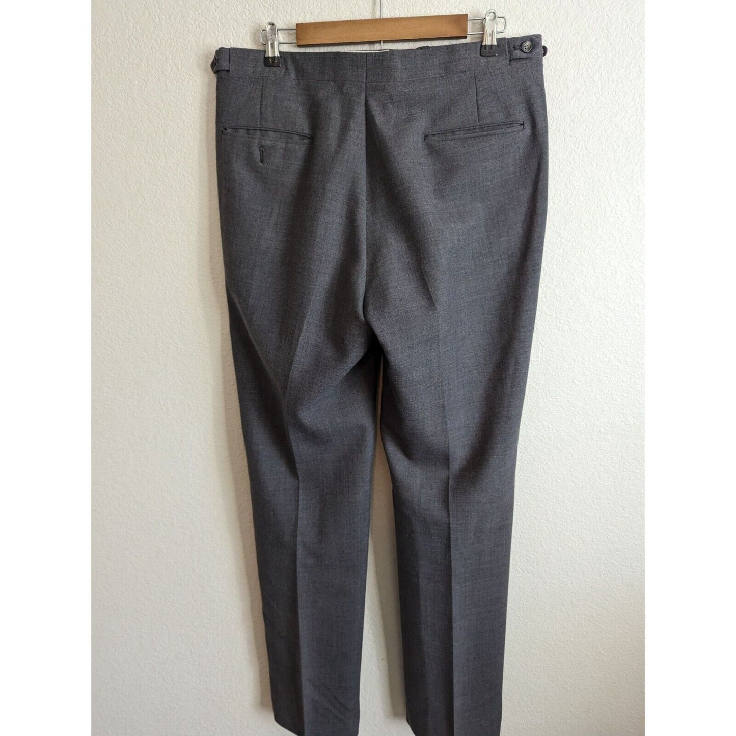 Vintage 1970s Austin Reed Mens Sz 36x34 Dress Pants Slacks Charcoal Gray