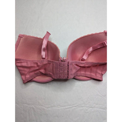 Body Embrace Womens Sz 36D Blush Pink T Shirt Bra Lace Trim