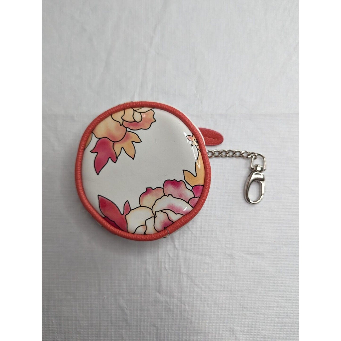 Vintage Miche Coin Purse Keychain Pink Floral