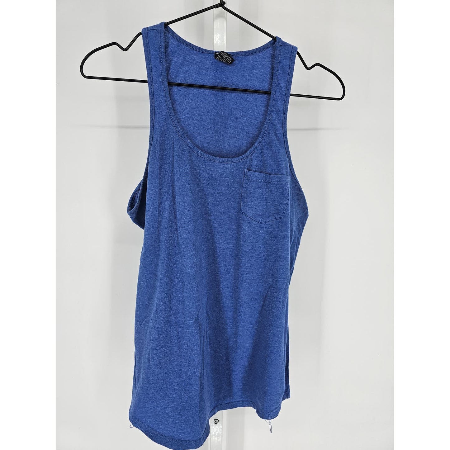 Zine Womens Sz M Slouchy Athletic Tank Top Blue w/ Pocket