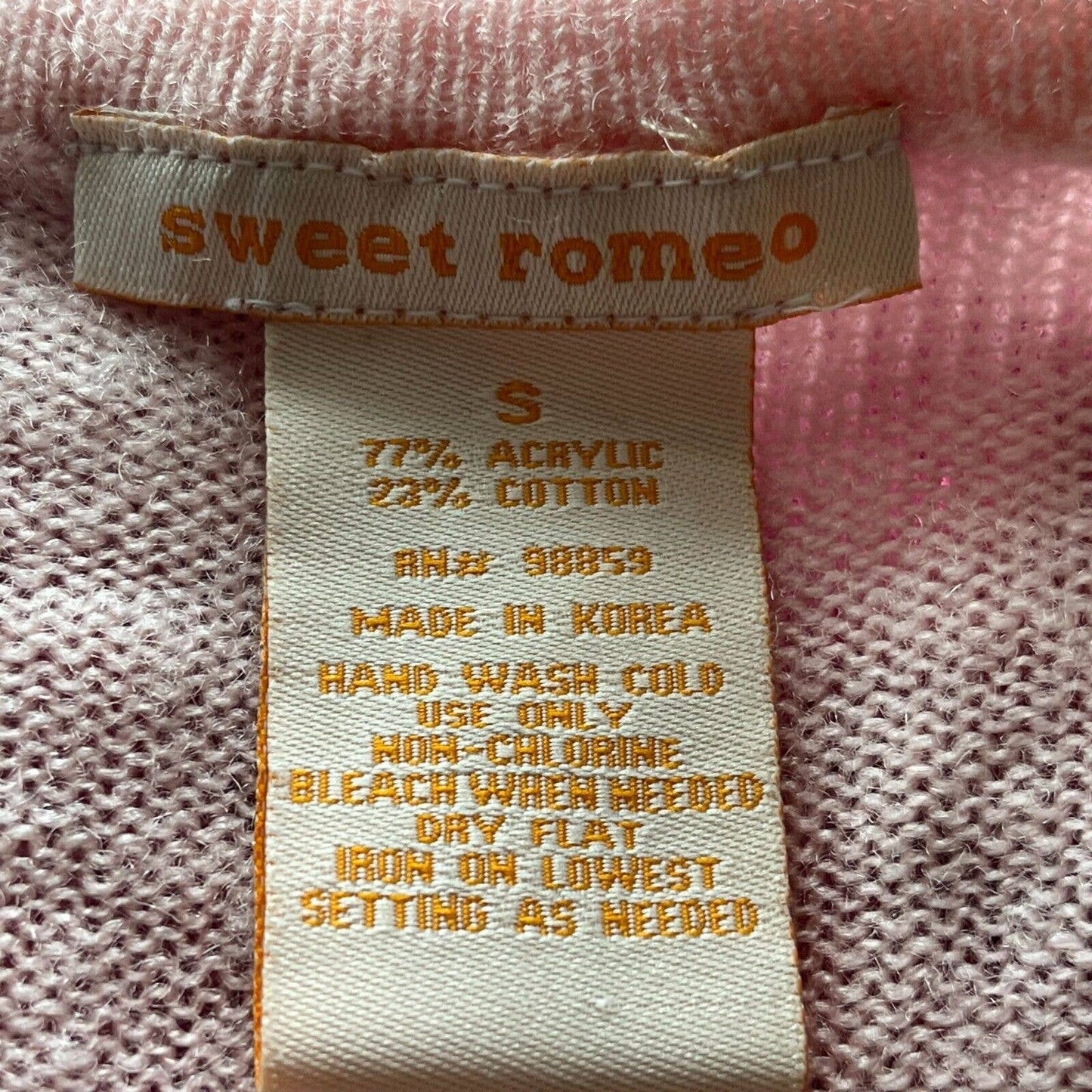 Sweet Romeo Womens Sz S Lightweight Sweater Pink Ombre Cotton Blend