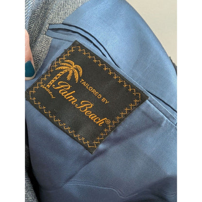 Vintage Palm Beach Mens Sz 42R 2 Piece Suit 2 Button Coat and Pants Gray 1970s